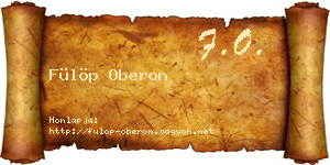 Fülöp Oberon névjegykártya
